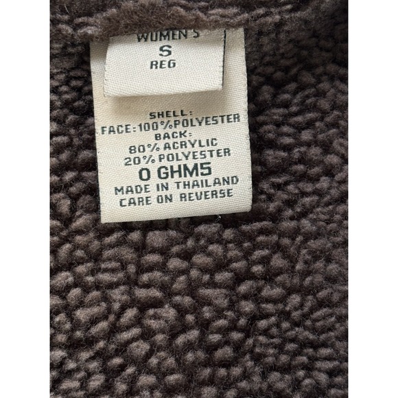 L.L.Bean Chocolate Brown Faux Shearling Sherpa Coat Women's Small Long - Picture 7 of 11